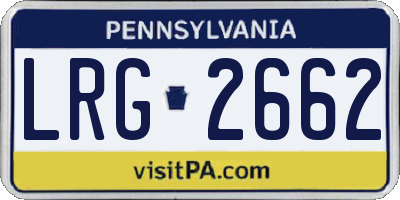 PA license plate LRG2662