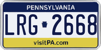 PA license plate LRG2668