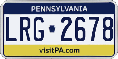 PA license plate LRG2678