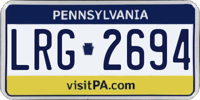 PA license plate LRG2694