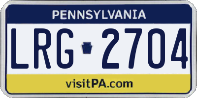 PA license plate LRG2704