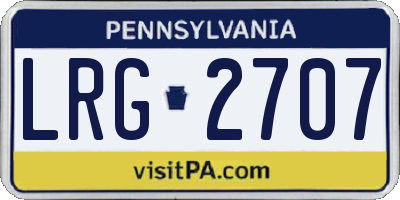 PA license plate LRG2707