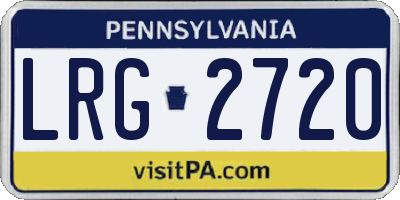 PA license plate LRG2720