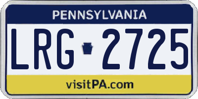 PA license plate LRG2725