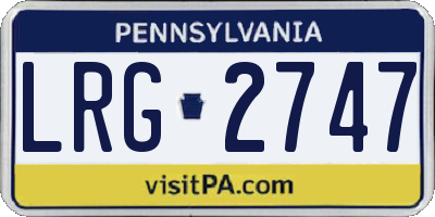 PA license plate LRG2747