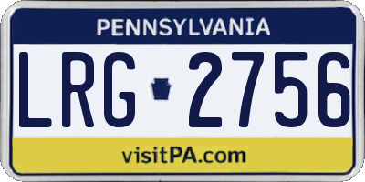 PA license plate LRG2756