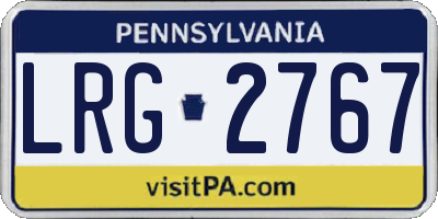 PA license plate LRG2767