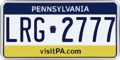 PA license plate LRG2777