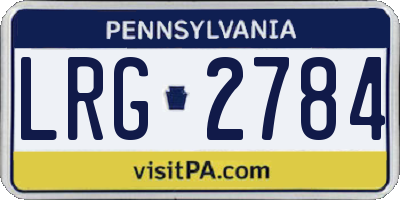 PA license plate LRG2784
