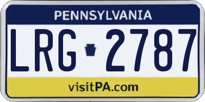 PA license plate LRG2787