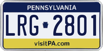 PA license plate LRG2801
