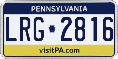 PA license plate LRG2816