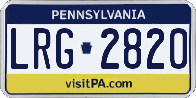 PA license plate LRG2820