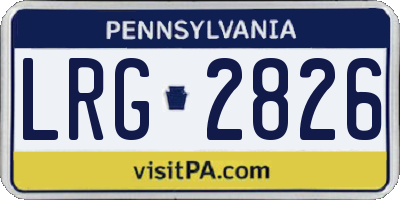 PA license plate LRG2826