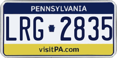 PA license plate LRG2835