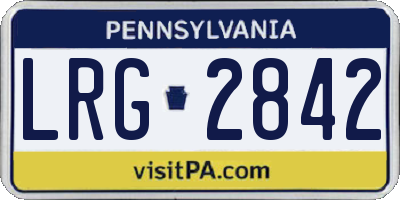 PA license plate LRG2842