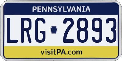 PA license plate LRG2893