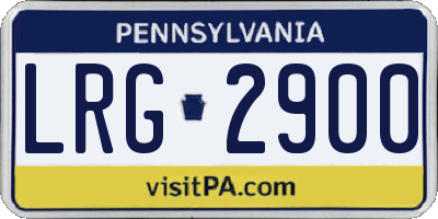 PA license plate LRG2900