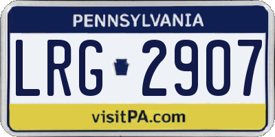 PA license plate LRG2907