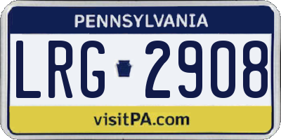 PA license plate LRG2908