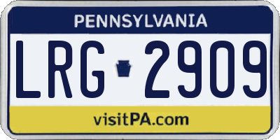 PA license plate LRG2909