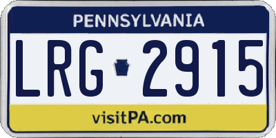 PA license plate LRG2915