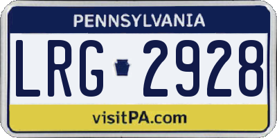 PA license plate LRG2928
