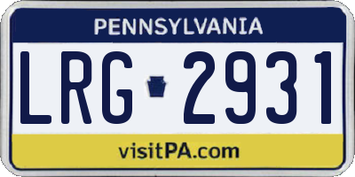 PA license plate LRG2931