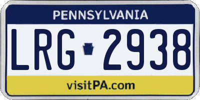PA license plate LRG2938