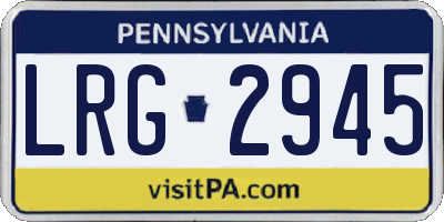 PA license plate LRG2945