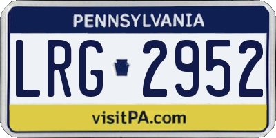 PA license plate LRG2952