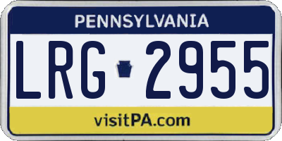 PA license plate LRG2955
