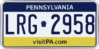 PA license plate LRG2958