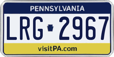 PA license plate LRG2967