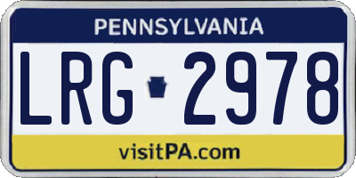 PA license plate LRG2978