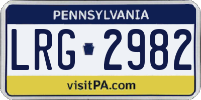 PA license plate LRG2982