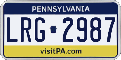 PA license plate LRG2987