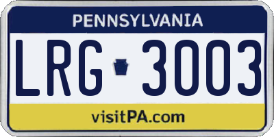PA license plate LRG3003