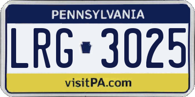 PA license plate LRG3025