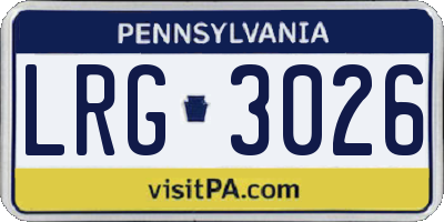 PA license plate LRG3026