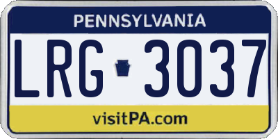PA license plate LRG3037
