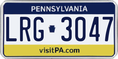 PA license plate LRG3047