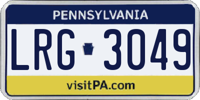 PA license plate LRG3049