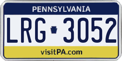 PA license plate LRG3052