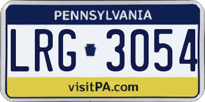 PA license plate LRG3054