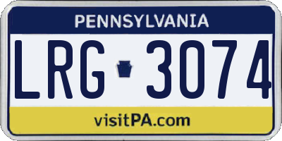PA license plate LRG3074