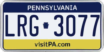 PA license plate LRG3077