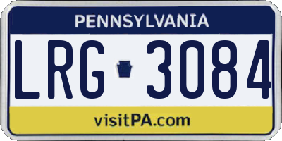 PA license plate LRG3084