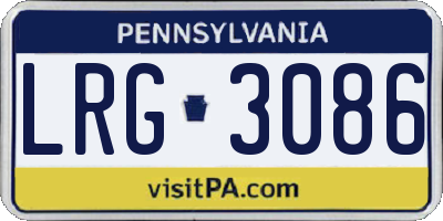 PA license plate LRG3086