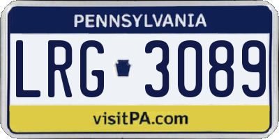 PA license plate LRG3089